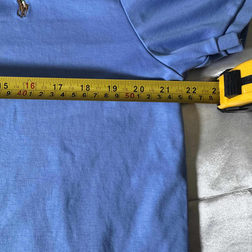 Polo Ralph Lauren Custom Slim Fit Polo Shirt XL Blue Cotton Short Sleeve Pony - Picture 6 of 8